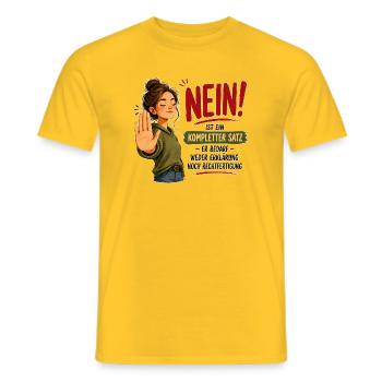 Nein ist ein kompletter Satz | Grenzen setzen - Männer T-Shirt - Gelb - Vorne - AI Model Male 178 dark (178cm)