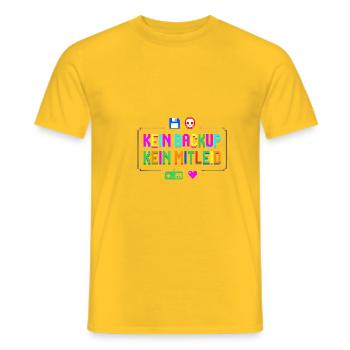 Kein Backup Kein Mitleid IT-Berater Admin - Männer T-Shirt - Gelb - Vorne - AI Model Male 178 dark (178cm)
