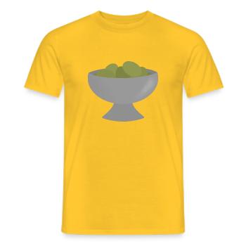 Olive Bowl Minimalist - Men's T-Shirt - yellow - Front - AI Model Male 178 dark (178cm)