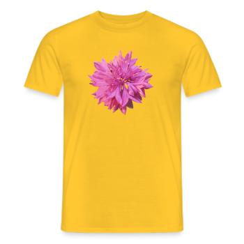 Pink cornflower - Men's T-Shirt - yellow - Front - AI Model Male 178 dark (178cm)