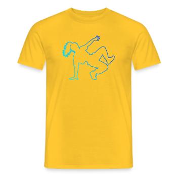Idée de cadeau pour le danseur hip-hop avec le b-boying - T-shirt homme - jaune - Devant - AI Model Male 178 dark (178cm)