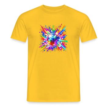 Farbensturm Disco Ball - T-shirt homme - jaune - Devant - AI Model Male 178 dark (178cm)