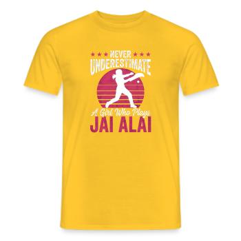 Jai Alai : Joueur Inarrêtable - T-shirt homme - jaune - Devant - AI Model Male 178 dark (178cm)