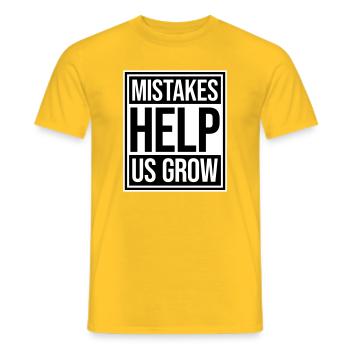 Les erreurs nous aident à développer une croissance motivante drôle - T-shirt homme - jaune - Devant - AI Model Male 178 dark (178cm)