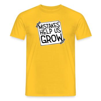 Les erreurs nous aident à développer une croissance motivante drôle - T-shirt homme - jaune - Devant - AI Model Male 178 dark (178cm)