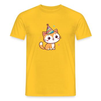 Chaton Party Arc-en-Ciel - T-shirt homme - jaune - Devant - AI Model Male 178 dark (178cm)