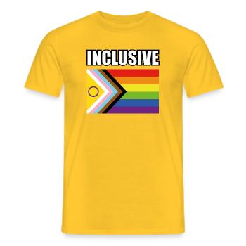 inklusive Pride-Flagge - Männer T-Shirt - Gelb - Vorne - AI Model Male 178 dark (178cm)