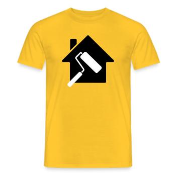 Maler Haus Farbrolle Motiv - Männer T-Shirt - Gelb - Vorne - AI Model Male 178 dark (178cm)