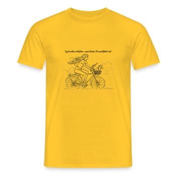 Fahrradträume im Wind - Männer T-Shirt - Gelb - Vorne - AI Model Male 178 dark (178cm)