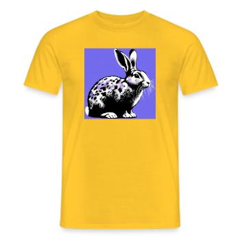 rabbit - Men's T-Shirt - yellow - Front - AI Model Male 178 dark (178cm)