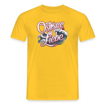  Ostsee Liebe Maritimes Motiv Mit Leuchtturm Und - Männer T-Shirt - Gelb - Vorne - AI Model Male 178 dark (178cm)