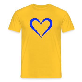 Cœur - T-shirt homme - jaune - Devant - AI Model Male 178 dark (178cm)