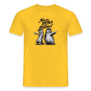 Informations extérieures - T-shirt homme - jaune - Devant - AI Model Male 178 dark (178cm)