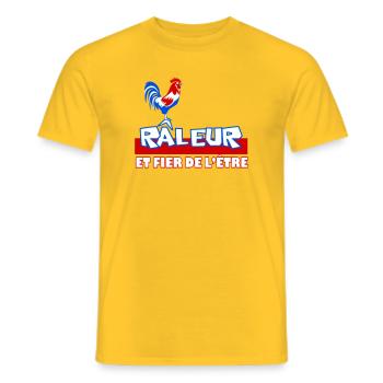 Râleur Fier de l’être Coq Logo - T-shirt homme - jaune - Devant - AI Model Male 178 dark (178cm)