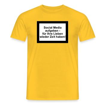 Social Media Pause Für Liebe - Männer T-Shirt - Gelb - Vorne - AI Model Male 178 dark (178cm)