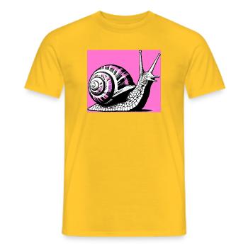 Escargot - T-shirt homme - jaune - Devant - AI Model Male 178 dark (178cm)