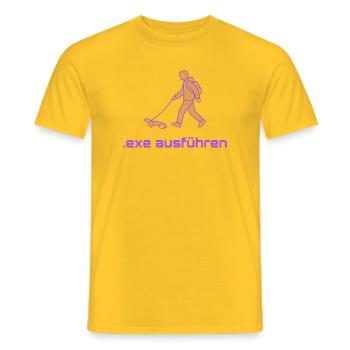 Exe Ausführen Lila - Männer T-Shirt - Gelb - Vorne - AI Model Male 178 dark (178cm)