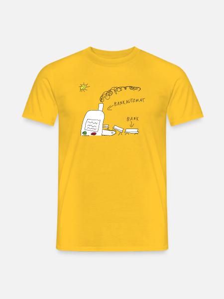 Bankautomat Comic - Männer T-Shirt - Gelb