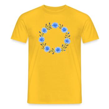 (Extraordinaire) motif de couronne de chicorée - T-shirt homme - jaune - Devant - AI Model Male 178 dark (178cm)