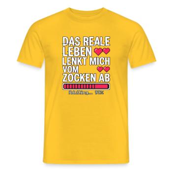 Gaming Spruch - Männer T-Shirt - Gelb - Vorne - AI Model Male 178 dark (178cm)