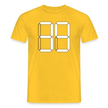 NUMÉRO 39 Trente-neuf Cadeaux Numériques - T-shirt homme - jaune - Devant - AI Model Male 178 dark (178cm)