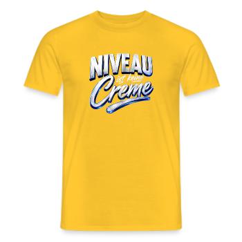 Niveau ist keine Creme - Männer T-Shirt - Gelb - Vorne - AI Model Male 178 dark (178cm)