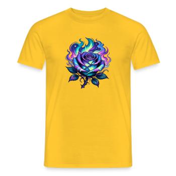 Flamme de Feu de Rose Néon - T-shirt homme - jaune - Devant - AI Model Male 178 dark (178cm)