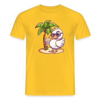 Palmier d’été oie - T-shirt homme - jaune - Devant - AI Model Male 178 dark (178cm)