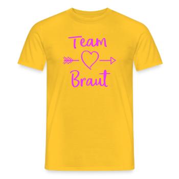 Team Braut Herz Pfeil Design - Männer T-Shirt - Gelb - Vorne - AI Model Male 178 dark (178cm)