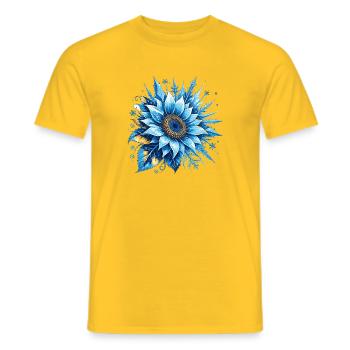 Eisblau Sonnenblume - Männer T-Shirt - Gelb - Vorne - AI Model Male 178 dark (178cm)