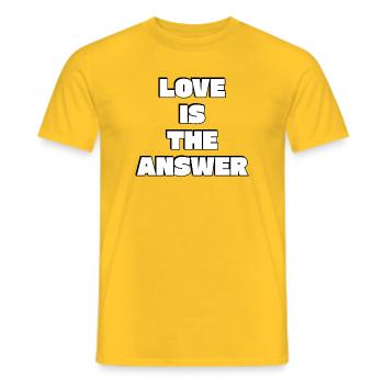 Love Is The Answer - Men's T-Shirt - yellow - Front - AI Model Male 178 dark (178cm)