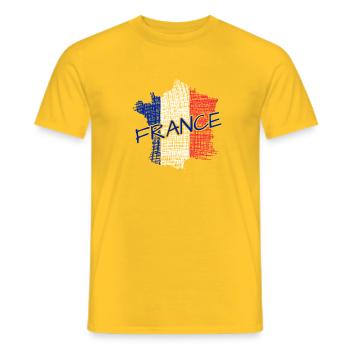 Französische Trikolore Handzeichnung - Männer T-Shirt - Gelb - Vorne - AI Model Male 178 dark (178cm)