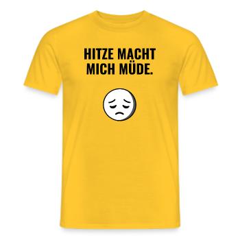 Hitze macht mich müde. - Männer T-Shirt - Gelb - Vorne - AI Model Male 178 dark (178cm)