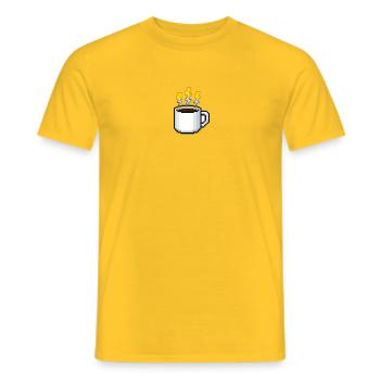 Retro Kaffee Pixel Gaming Kaffeebecher - Männer T-Shirt - Gelb - Vorne - AI Model Male 178 dark (178cm)