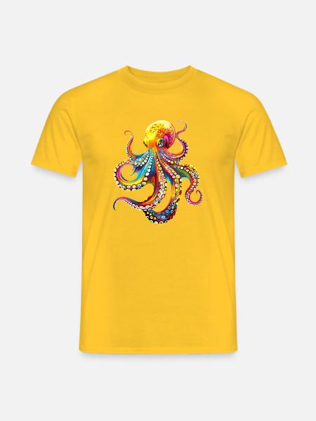 Oktopus Kraken Tintenfisch Meer Süßer Oktopus - Männer T-Shirt - Gelb