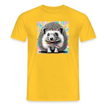hedgehog - Men's T-Shirt - yellow - Front - AI Model Male 178 dark (178cm)
