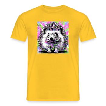 hedgehog - Men's T-Shirt - yellow - Front - AI Model Male 178 dark (178cm)