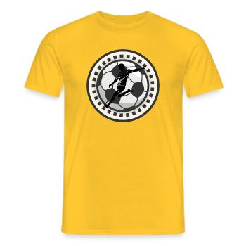 Football dynamique dans un cadre - T-shirt homme - jaune - Devant - AI Model Male 178 dark (178cm)
