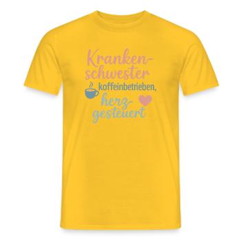 Infirmière Coffee Heart Controlled - T-shirt homme - jaune - Devant - AI Model Male 178 dark (178cm)