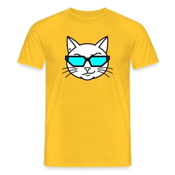 Lunettes néon tête de chat - T-shirt homme - jaune - Devant - AI Model Male 178 dark (178cm)