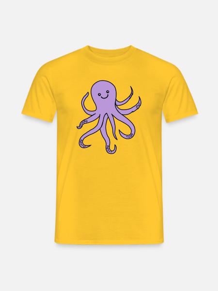 Charme de pieuvre violette - T-shirt homme - jaune