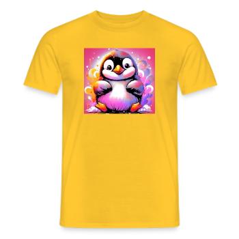 penguin - Men's T-Shirt - yellow - Front - AI Model Male 178 dark (178cm)
