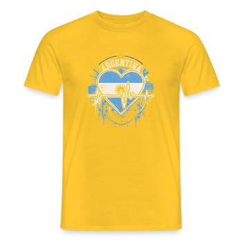 Argentinisches Herzschlag-Logo - Männer T-Shirt - Gelb - Vorne - AI Model Male 178 dark (178cm)
