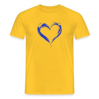 Heart - Men's T-Shirt - yellow - Front - AI Model Male 178 dark (178cm)