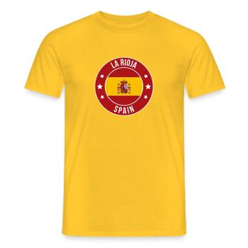 La Rioja Spain Emblem Round - Men's T-Shirt - yellow - Front - AI Model Male 178 dark (178cm)
