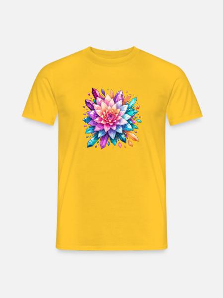 Kristallrose Farbexplosion - Männer T-Shirt - Gelb