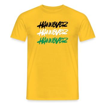 Hanover Double Graffiti Style - Men's T-Shirt - yellow - Front - AI Model Male 178 dark (178cm)