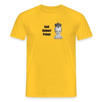 Seit Geburt Privat - Männer T-Shirt - Gelb - Vorne - AI Model Male 178 dark (178cm)