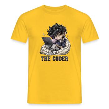 Codierheld im Kuschel-Look - Männer T-Shirt - Gelb - Vorne - AI Model Male 178 dark (178cm)