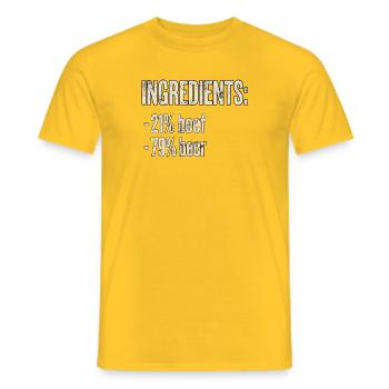 Bière et viande - T-shirt homme - jaune - Devant - AI Model Male 178 dark (178cm)